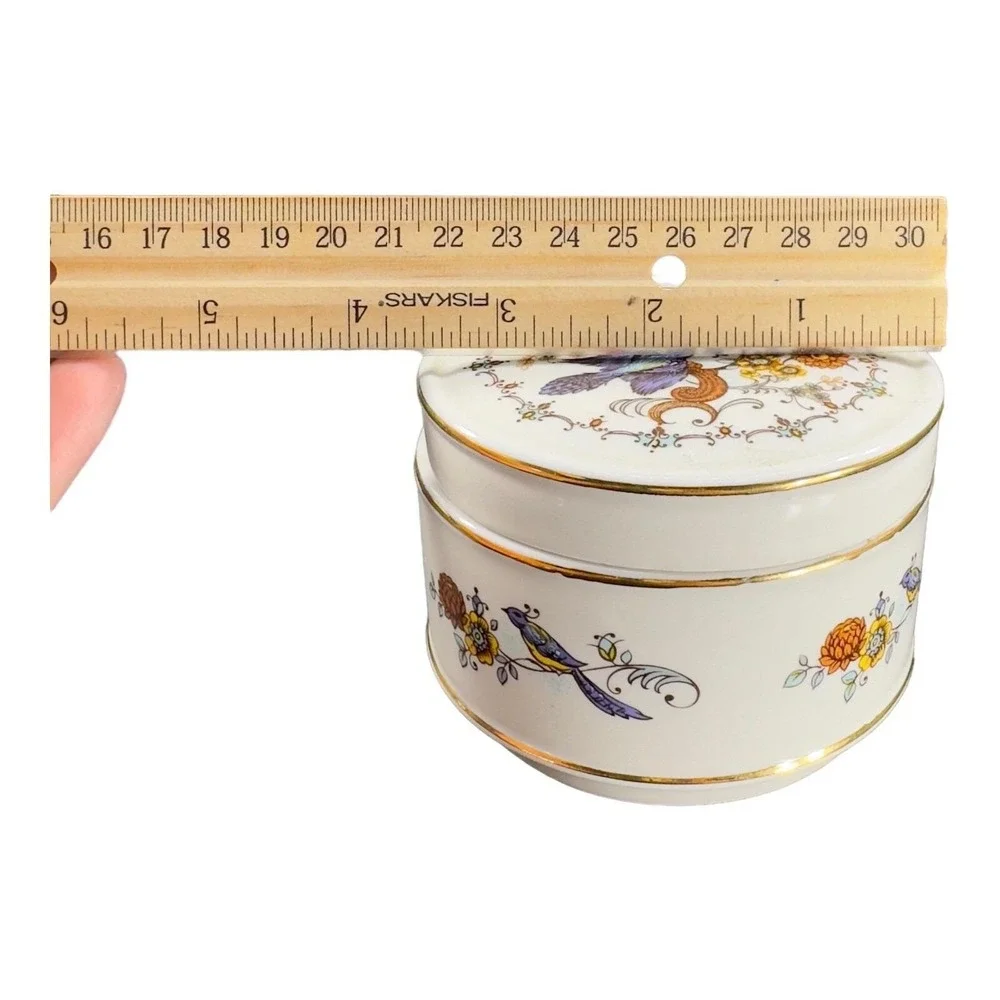 Sadler Fine Porcelain Trinket Box Jewelry Storage Box With Blue Birds England